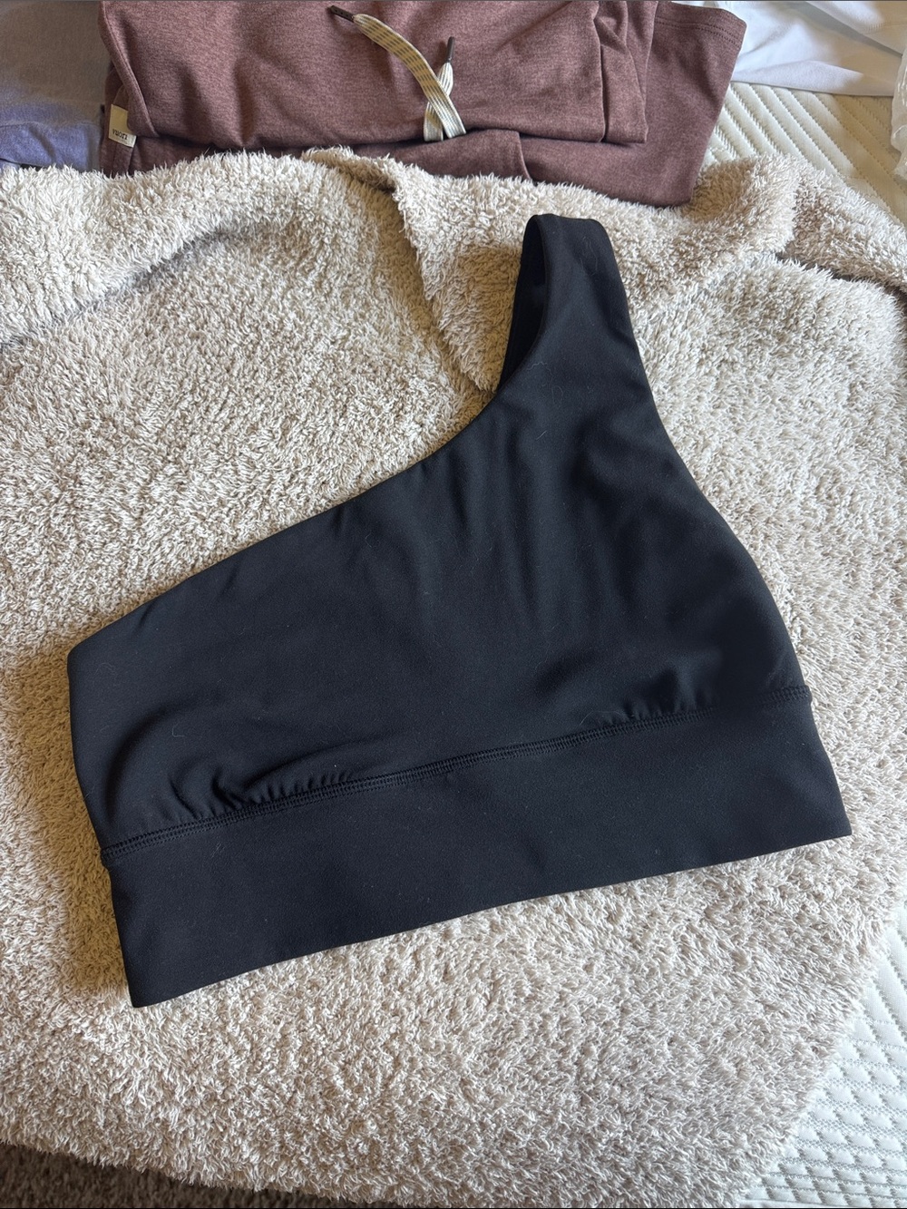 Black Lululemon One Shoulder Sports Bra